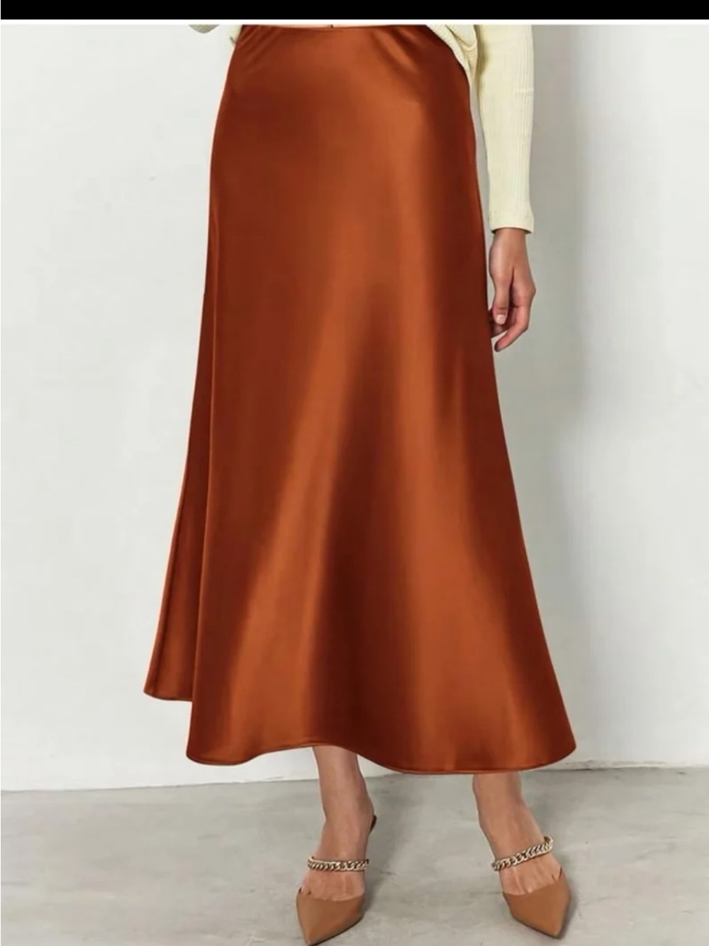 NWT Baltic Born Collection: Celeste Satin Midi Skirt in Spice size XL - Picture 2 of 10